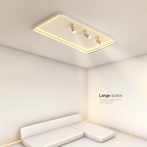 Modern LED ceiling light for living room, bedroom, indoor round, square or rectangular surface mounted lighting - vue 2 sur 16