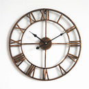 Nordic retro metal Roman numerals decorative wall clock