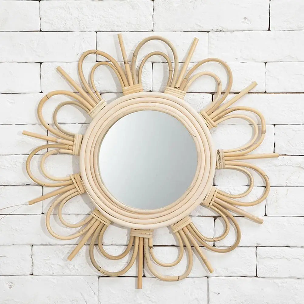 decorative rattan mirror for a Nordic touch