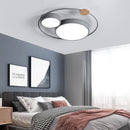 Nordic LED ceiling light with round macaron design in acrylic and wood