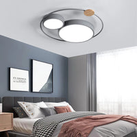 Nordic LED ceiling light with round macaron design in acrylic and wood