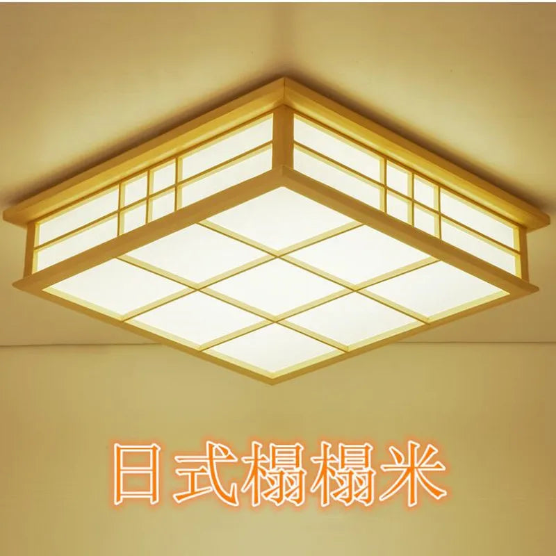 Japanese wooden LED ceiling light for elegant lighting