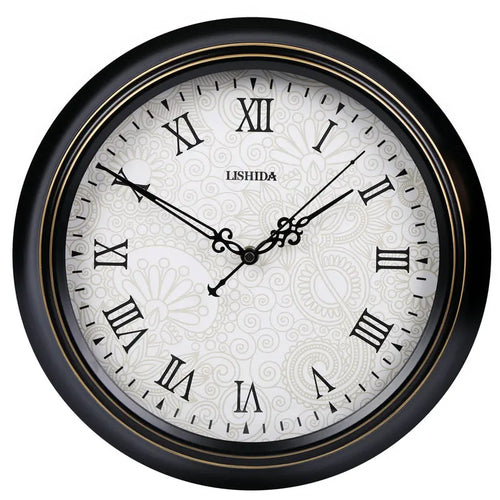 retro silent wall clock shabby chic style home decor - vue 15 sur 24