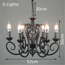 Retro industrial wrought iron chandelier vintage suspended