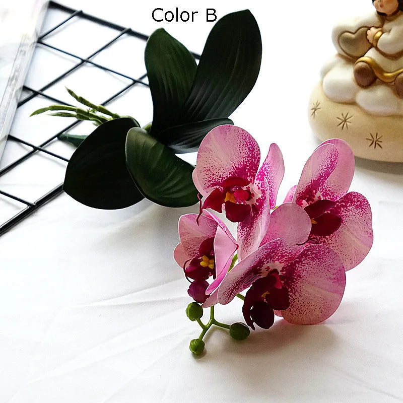 Mini artificial orchid branch for wedding and home decoration - vue 11 sur 13