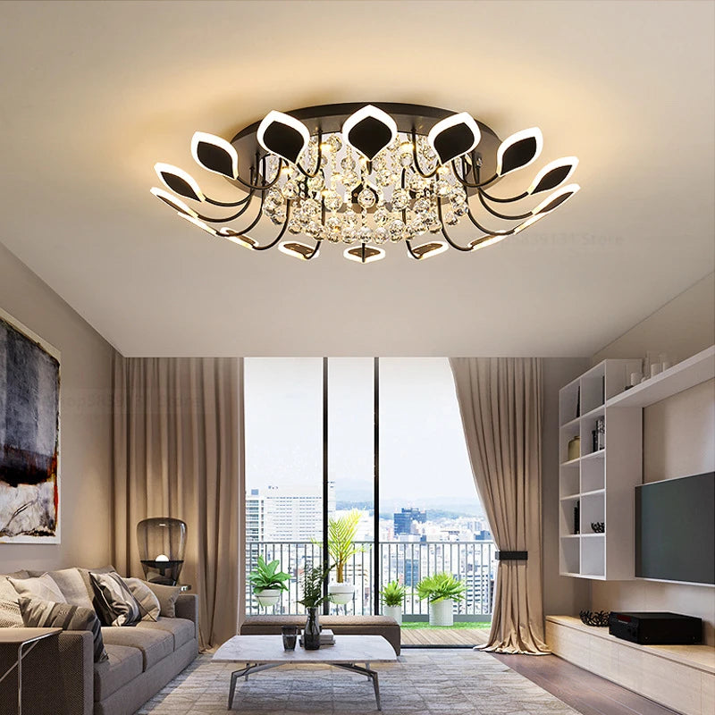Modern clear crystal ceiling lights with earth LED lighting