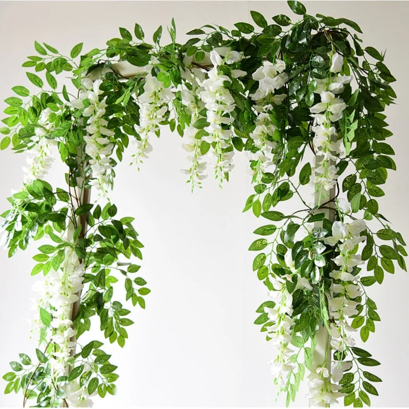Artificial wisteria garland for floral and festive decoration