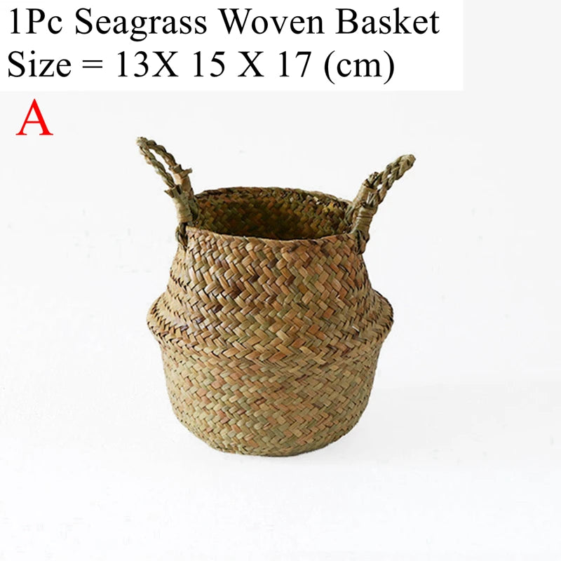 rattan seaweed wicker basket for storage and picnic - vue 12 sur 13