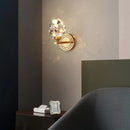 Modern crystal and copper wall light for an elegant interior