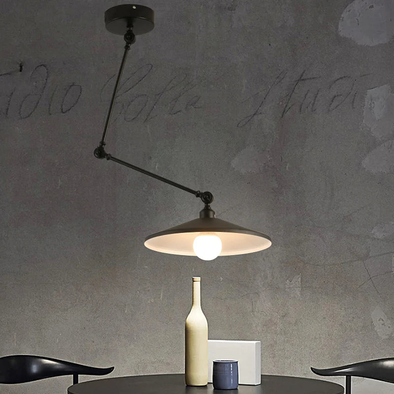 Foldable nordic aluminium pendant light with long LED arm - vue 4 sur 17
