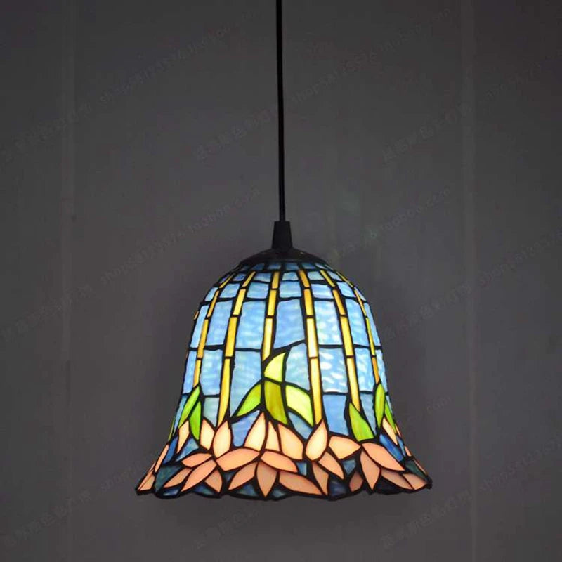 Antique European water lily Tiffany chandelier for restaurant and bar