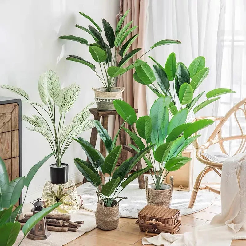 Large artificial banana tree with tropical leaves for indoor and outdoor decoration - vue 3 sur 8