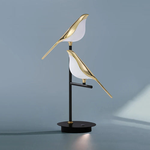 Nomi LED floor lamp postmodern bird golden electroplated luxury reading light - vue 4 sur 16
