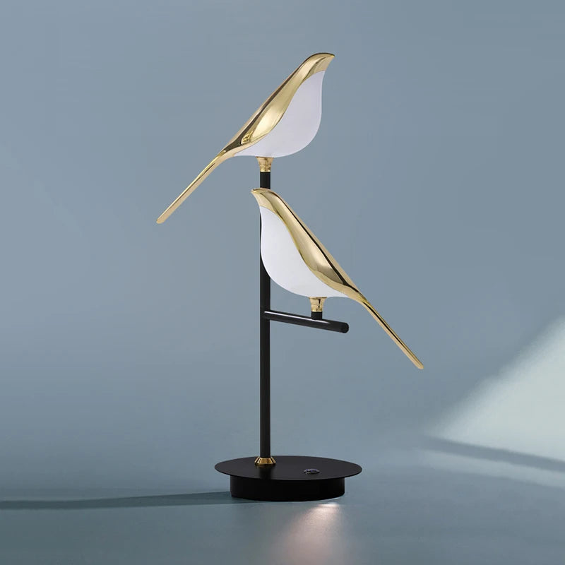 Nomi LED floor lamp postmodern bird golden electroplated luxury reading light - vue 3 sur 16