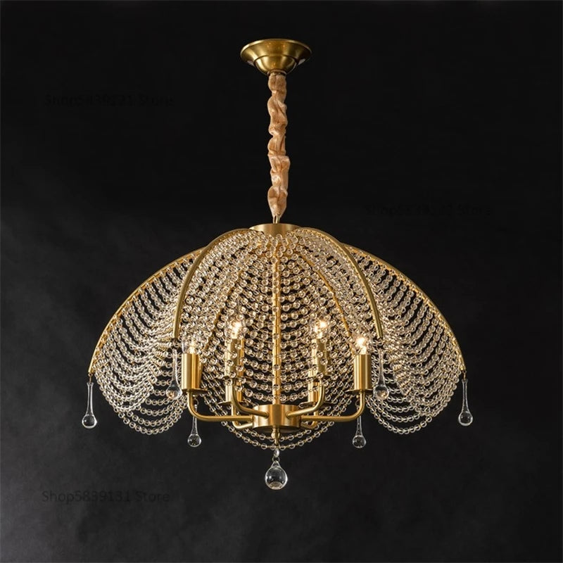 Nordic style crystal and copper chandelier for the whole house