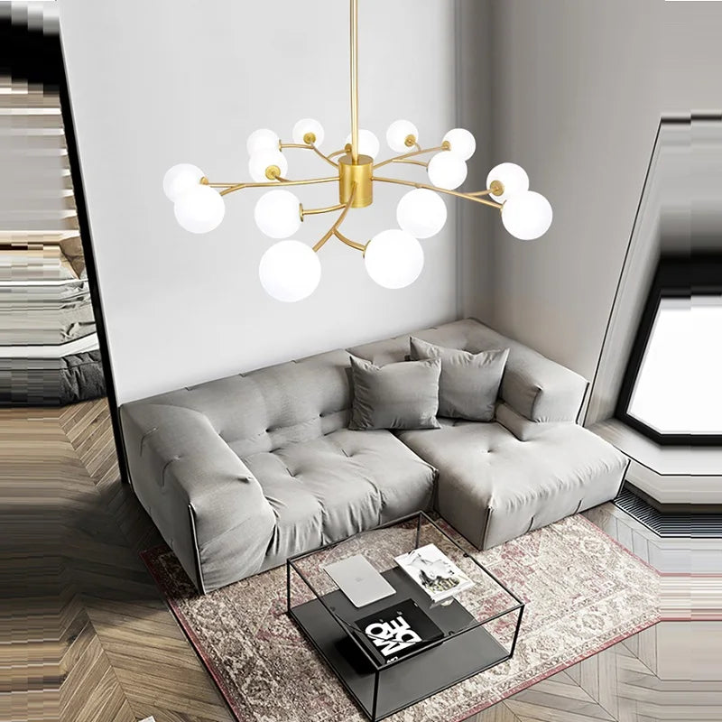 Nordic branch chandelier for minimalist indoor lighting - vue 5 sur 8