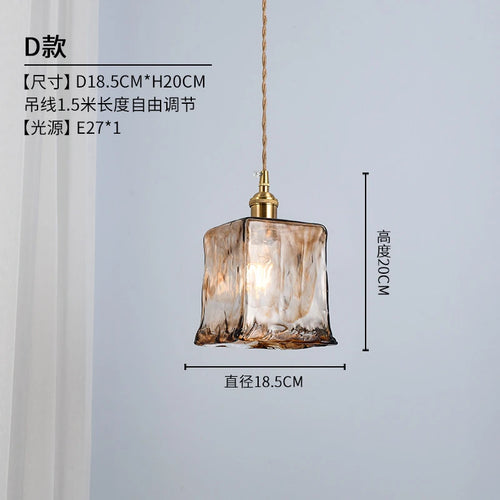 Retro glass pendant light industrial style for decorative interiors - vue 9 sur 11