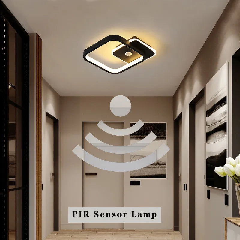 LED ceiling light with PIR motion sensor