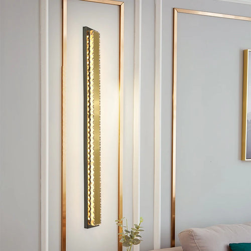 Luxury gold long waterproof wall light for outdoor ambiance - vue 5 sur 10