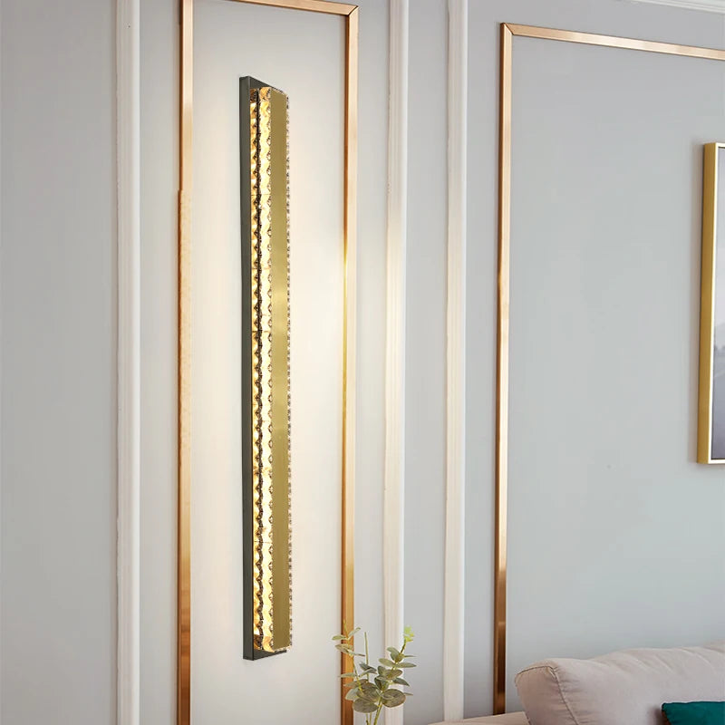 Luxury gold long waterproof wall light for outdoor ambiance - vue 5 sur 10