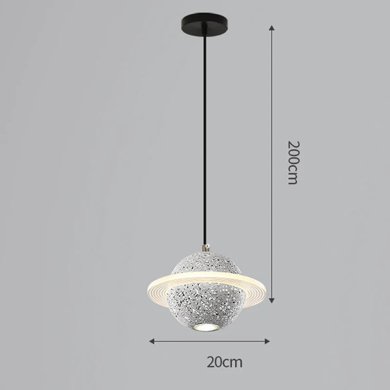 Planet resin pendant light for modern interior decor - vue 10 sur 18