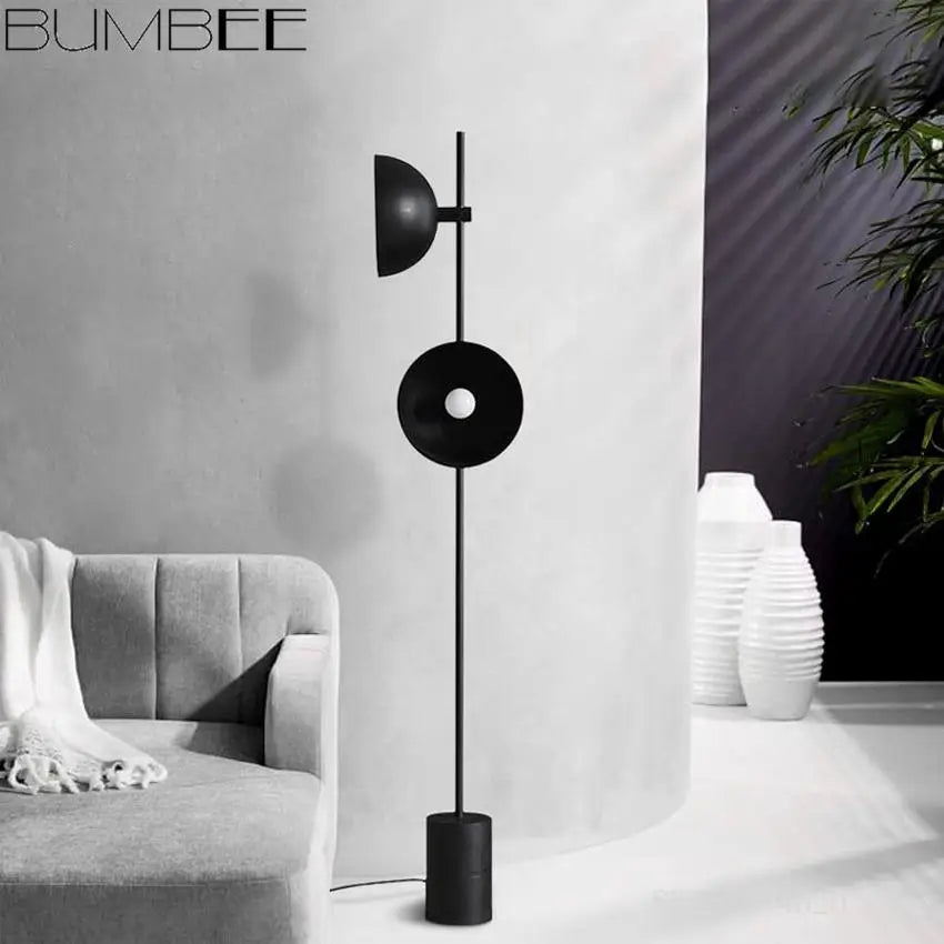 Wooden LED floor lamp European loft style