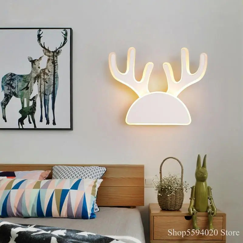 Modern acrylic deer head wall light nordic design