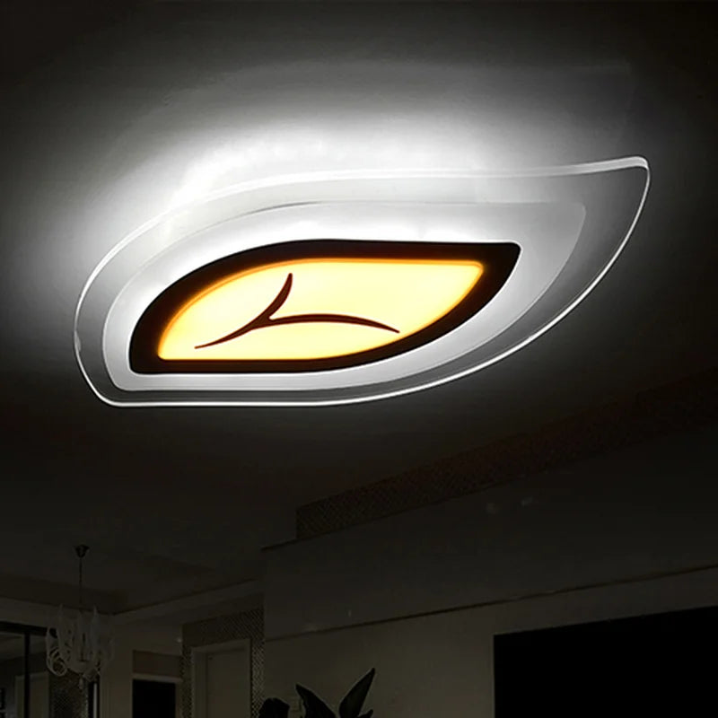 Ultra-thin LED ceiling light with creative leaf design - vue 3 sur 5