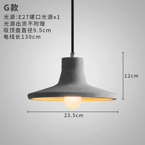 industrial style concrete pendant light for modern decoration