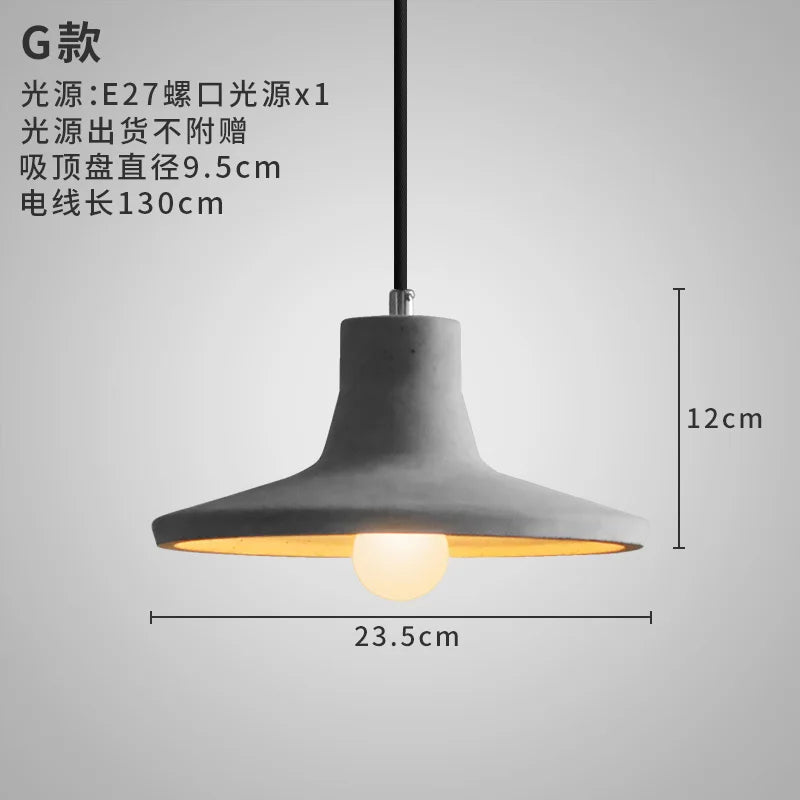 industrial style concrete pendant light for modern decoration