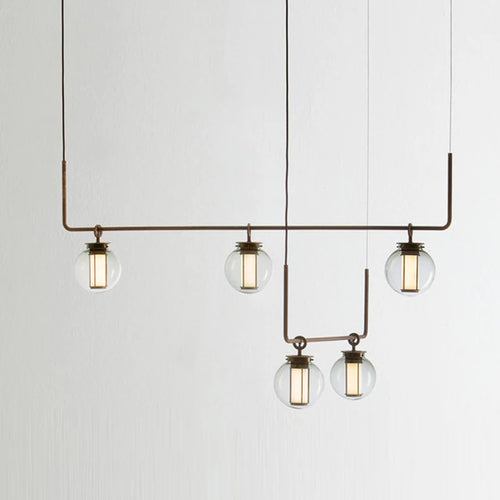 Postmodern glass and metal designer chandelier nordic decorative lighting - vue 2 sur 9