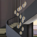 lustre à led moderne pour escalier en colimaçon haut plafond
