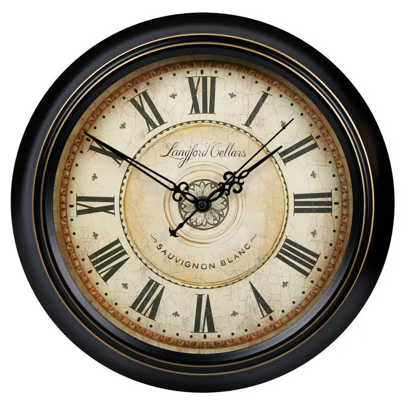 retro silent wall clock shabby chic style home decor - vue 11 sur 24