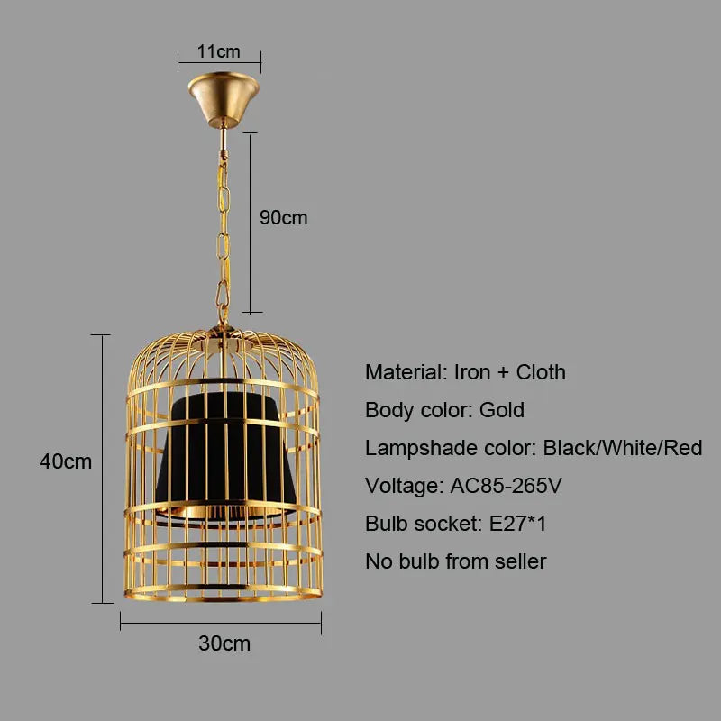 Decorative pendant light in chinese bird cage style
