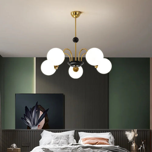 Nordic American glass LED decorative chandelier - vue 6 sur 13