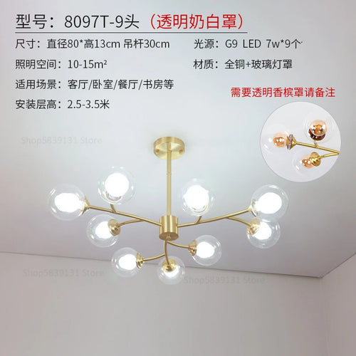 Modern LED chandelier nordic molecular pendant light - vue 10 sur 14
