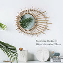 Handwoven Japanese rattan mirror for modern decor
