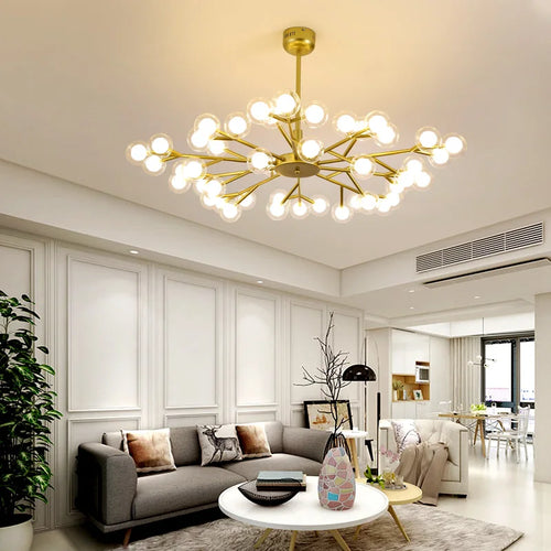 Nordic molecular chandelier for elegant interiors - vue 4 sur 12