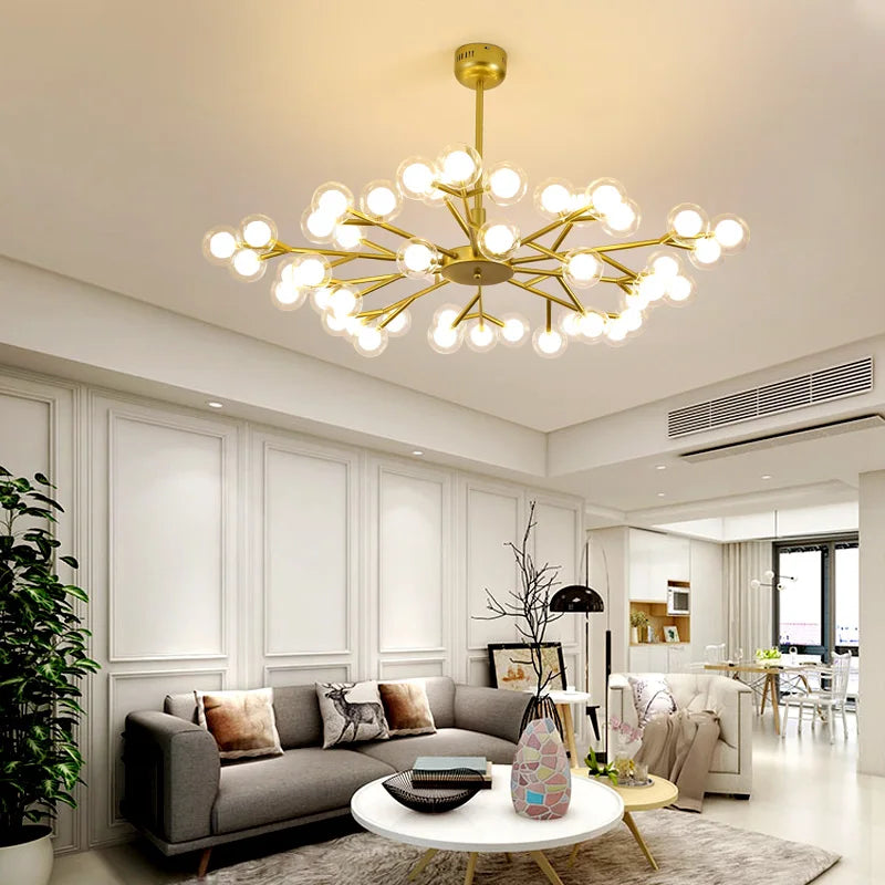 Nordic molecular chandelier for elegant interiors - vue 3 sur 12