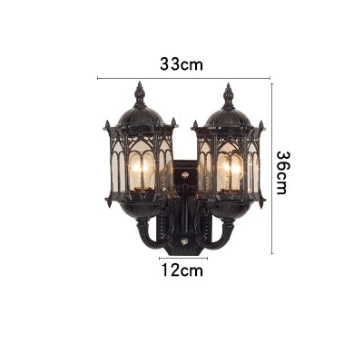 Vintage bronze outdoor waterproof wall light - vue 11 sur 12