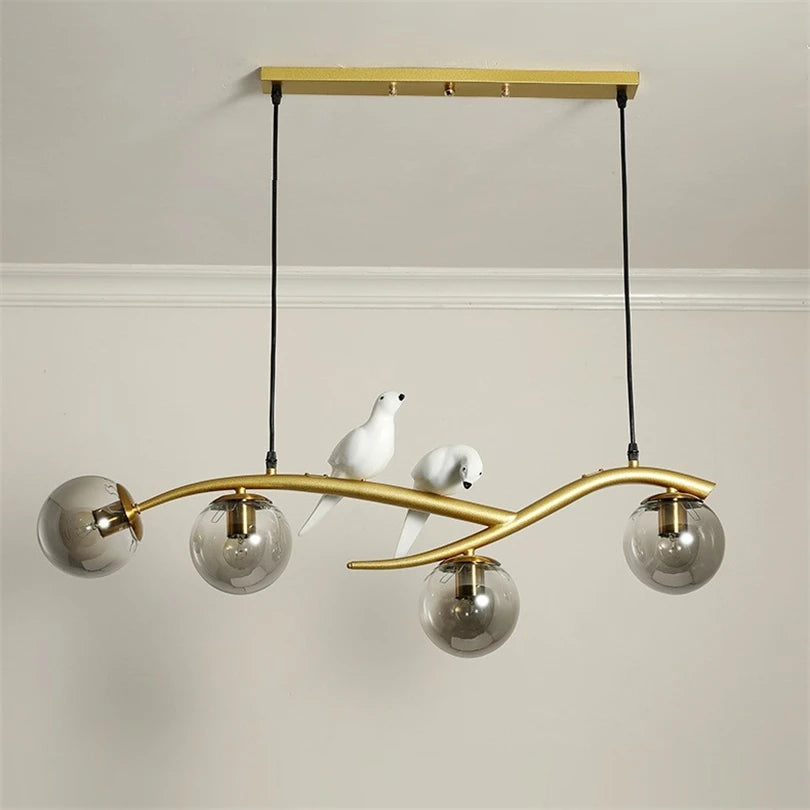 Modern nordic glass LED chandelier for restaurant and bar