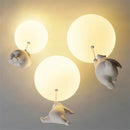 Animated bear LED ceiling light for children's bedrooms and living room decor
