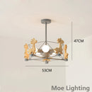 Wooden giraffe LED pendant light for children