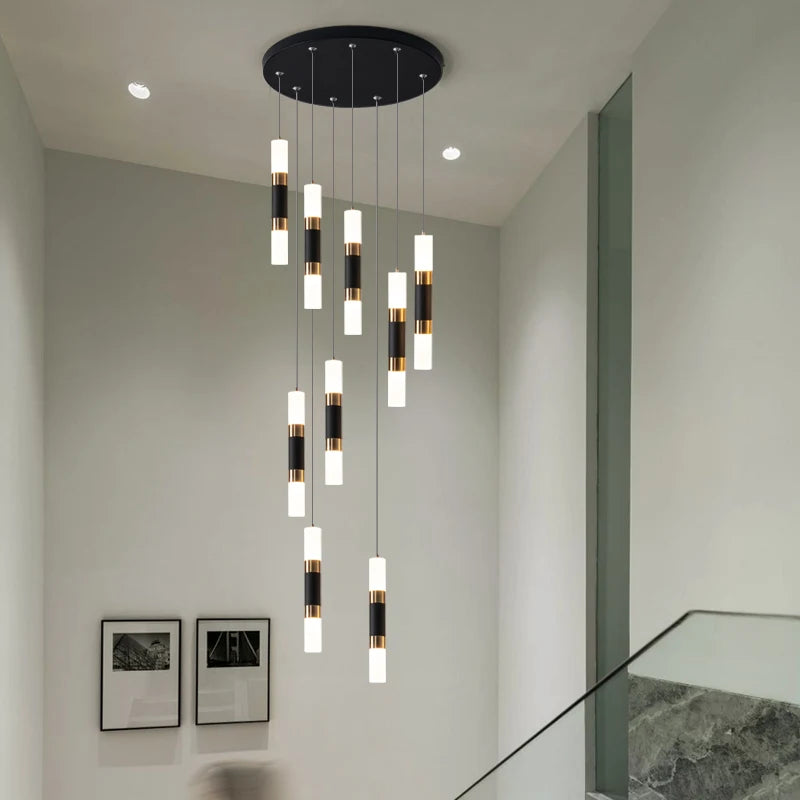 Modern acrylic LED chandelier for creative spaces