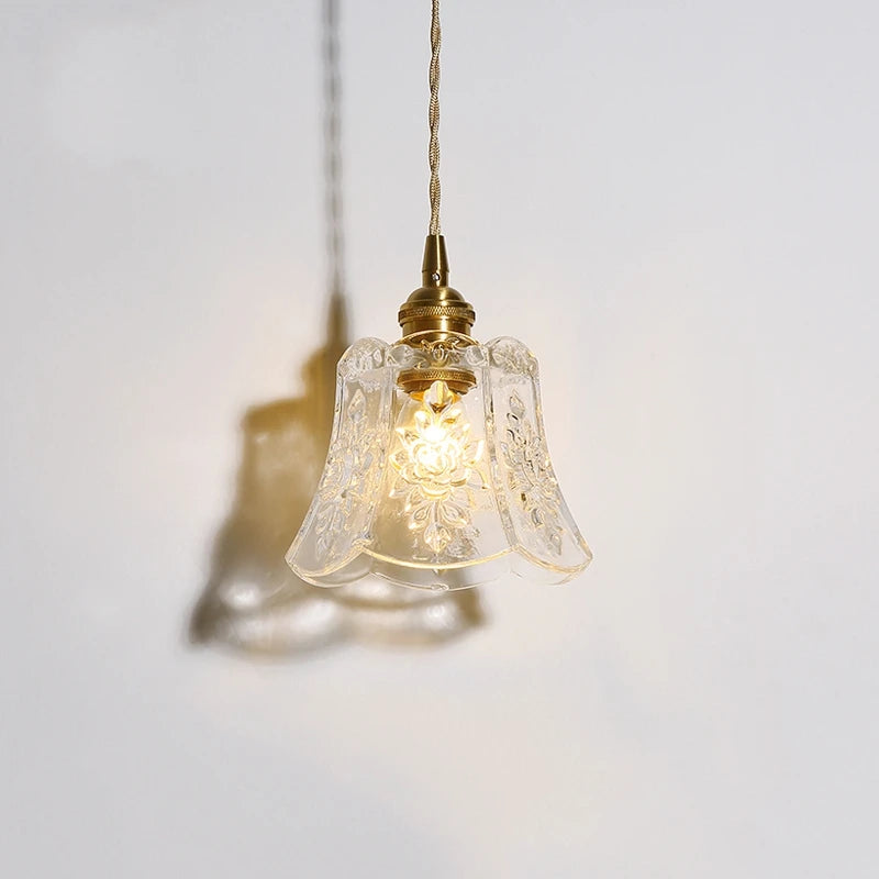 Decorative vintage Japanese glass pendant light