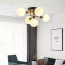 Modern smoked glass chandelier for home interior