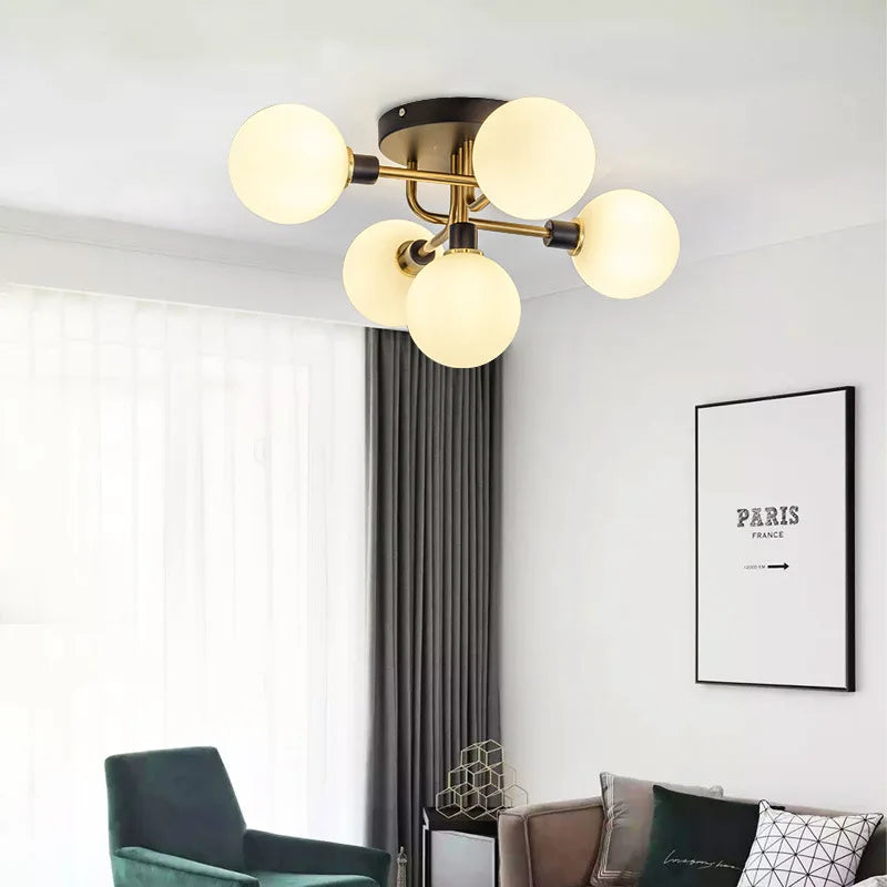 Modern smoked glass chandelier for home interior