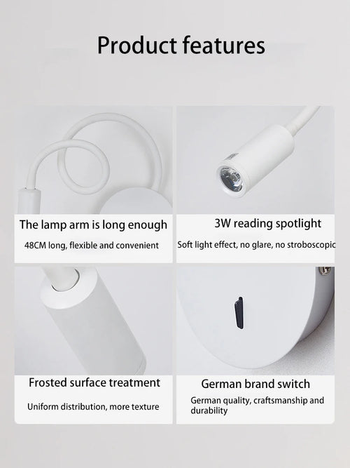Flexible LED reading lamp for home or hotel - vue 6 sur 5