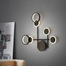 modern rotating LED wall light with three dimmed lights
