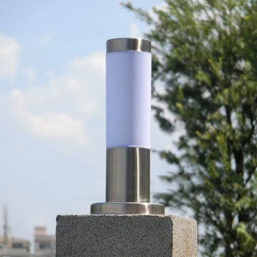 Stainless steel LED floor lamp for garden and outdoor spaces - vue 3 sur 6